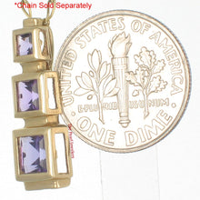 Load image into Gallery viewer, 14K Yellow Gold Three-Stone Amethyst Pendant
