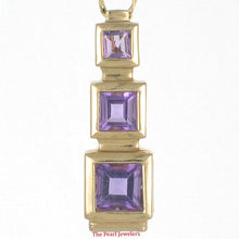 Load image into Gallery viewer, 14K Yellow Gold Three-Stone Amethyst Pendant