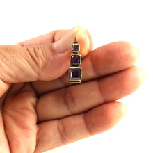 Load image into Gallery viewer, 14K Yellow Gold Three-Stone Amethyst Pendant