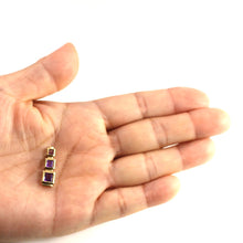 Load image into Gallery viewer, 14K Yellow Gold Three-Stone Amethyst Pendant