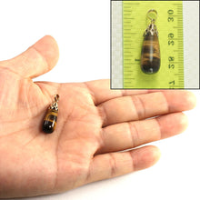 Load image into Gallery viewer, 14K Yellow Gold Tiger Eye Raindrop Pendant
