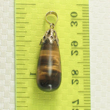 Load image into Gallery viewer, 14K Yellow Gold Tiger Eye Raindrop Pendant