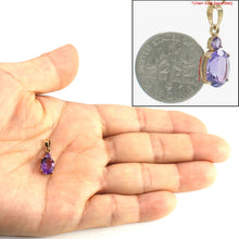 Load image into Gallery viewer, 14K Yellow Gold Two-Stone Amethyst Pendant