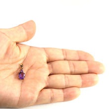 Load image into Gallery viewer, 14K Yellow Gold Two-Stone Amethyst Pendant