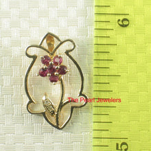 Load image into Gallery viewer, 14K Yellow Gold Vase Ruby & Diamond Pendant
