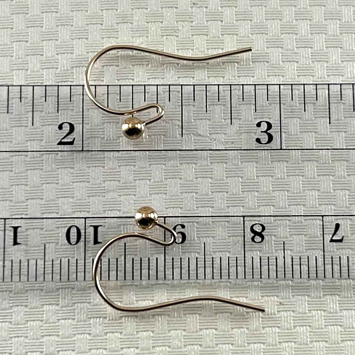 Pair of 14K Yellow Gold 3mm Ball End Ear Wires Fish Hook Earrings – HCK Hawaii Corporation, Inc