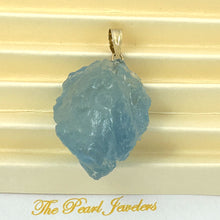 Load image into Gallery viewer, 14K Yellow Gold Large Baroque Rough Aquamarine Pendant
