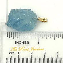 Load image into Gallery viewer, 14K Yellow Gold Large Baroque Rough Aquamarine Pendant