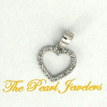 Load image into Gallery viewer, 14k Solid White Gold Diamond Love Heart Pendant Necklace