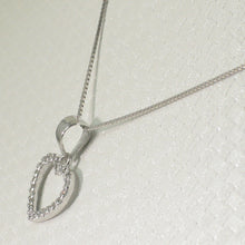 Load image into Gallery viewer, 14k Solid White Gold Diamond Love Heart Pendant Necklace