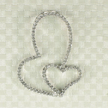 Load image into Gallery viewer, 14k Solid White Gold Heart in Heart Diamond Pendant Necklace