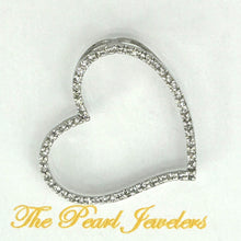 Load image into Gallery viewer, 14k White Gold Heart Diamond Pendant Necklace (58 Stones)