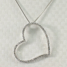 Load image into Gallery viewer, 14k White Gold Heart Diamond Pendant Necklace (58 Stones)