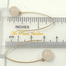Load image into Gallery viewer, 14K Gold Filled Rose Quartz V-Wire Earrings (8mm)
