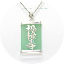 Load image into Gallery viewer, 925 Sterling Silver Three Stars Green Jade Pendant