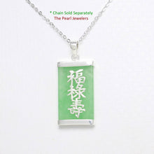 Load image into Gallery viewer, 925 Sterling Silver Three Stars Green Jade Pendant