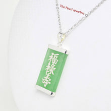 Load image into Gallery viewer, 925 Sterling Silver Three Stars Green Jade Pendant