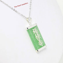 Load image into Gallery viewer, 925 Sterling Silver Three Stars Green Jade Pendant