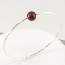Load image into Gallery viewer, Chocolate Freshwater Pearl Bangle β Handcrafted 925 Sterling Silver