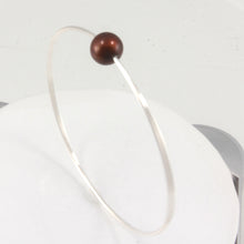 Load image into Gallery viewer, Chocolate Freshwater Pearl Bangle β Handcrafted 925 Sterling Silver