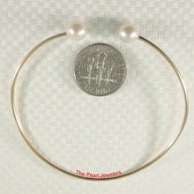 Load image into Gallery viewer, Double White Pearl Cuff Bracelet β 14K Gold Filled