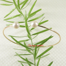 Load image into Gallery viewer, Double White Pearl Cuff Bracelet β 14K Gold Filled
