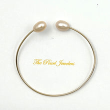 Load image into Gallery viewer, Double Peach Pearl Cuff Bracelet β 14K Gold Filled