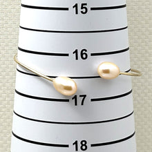 Load image into Gallery viewer, Double Peach Pearl Cuff Bracelet β 14K Gold Filled