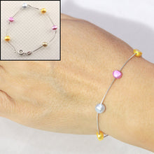 Load image into Gallery viewer, Multi-Color Baby Baroque Pearl Tin-Cup Bracelet/Anklet β Sterling Silver