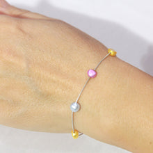 Load image into Gallery viewer, Multi-Color Baby Baroque Pearl Tin-Cup Bracelet/Anklet β Sterling Silver