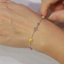 Load image into Gallery viewer, Multi-Color Baby Baroque Pearl Tin-Cup Bracelet/Anklet β Sterling Silver
