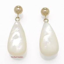 Load image into Gallery viewer, 14K Yellow Gold Raindrop Mother of Pearl Earrings