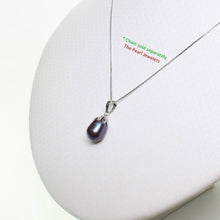 Load image into Gallery viewer, Black Pearl Pendant ā 14k White Gold Claw Bail with Chain Options