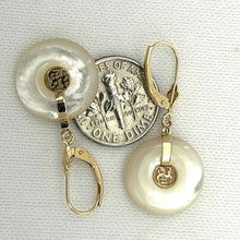 Load image into Gallery viewer, 14K Yellow Gold Blessing White Mother of Pearl Earrings
