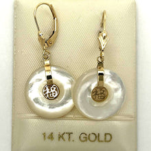 Load image into Gallery viewer, 14K Yellow Gold Blessing White Mother of Pearl Earrings