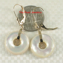 Load image into Gallery viewer, 14K Yellow Gold Blessing White Mother of Pearl Earrings