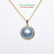 Load image into Gallery viewer, Blue Mabe Pearl Pendant ā 14k Yellow Gold Bezel Setting