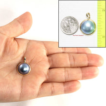 Load image into Gallery viewer, Blue Mabe Pearl Pendant ā 14k Yellow Gold Bezel Setting