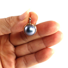 Load image into Gallery viewer, Blue Mabe Pearl Pendant ā 14k Yellow Gold Bezel Setting