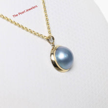 Load image into Gallery viewer, Blue Mabe Pearl Pendant ā 14k Yellow Gold Bezel Setting