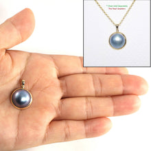 Load image into Gallery viewer, Blue Mabe Pearl Pendant ā 14k Yellow Gold Bezel Setting