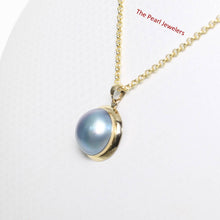 Load image into Gallery viewer, Blue Mabe Pearl Pendant ā 14k Yellow Gold Bezel Setting