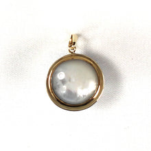 Load image into Gallery viewer, Blue Mabe Pearl Pendant ā 14k Yellow Gold Bezel Setting