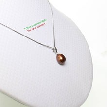 Load image into Gallery viewer, AAA Chocolate Freshwater Pearl Pendant ā 14k White Gold + Chain Options
