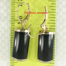 Load image into Gallery viewer, 14K Yellow Gold Leverback Curved Black Onyx Earrings