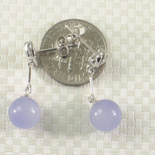 Load image into Gallery viewer, 14K White Gold Diamond & Lavender Jade Dangle Earrings