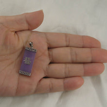 Load image into Gallery viewer, Fu Good Fortunes Lavender Jade Oriental Pendant with Sterling Silver