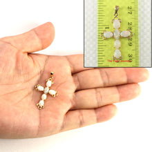 Load image into Gallery viewer, Genuine Australia Opal Cross Pendant in 14k Yellow Gold