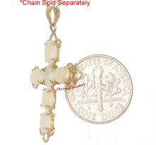 Load image into Gallery viewer, Genuine Australia Opal Cross Pendant in 14k Yellow Gold