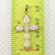 Load image into Gallery viewer, Genuine Australia Opal Cross Pendant in 14k Yellow Gold